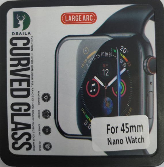 Защитное стекло для Apple Watch "45" 3D чёрное