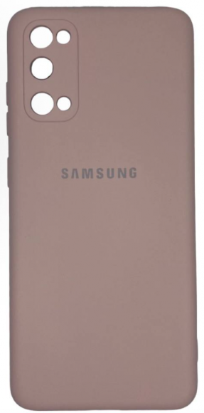 Накладка для Samsung Galaxy S20 Silicone cover без логотипа пудро