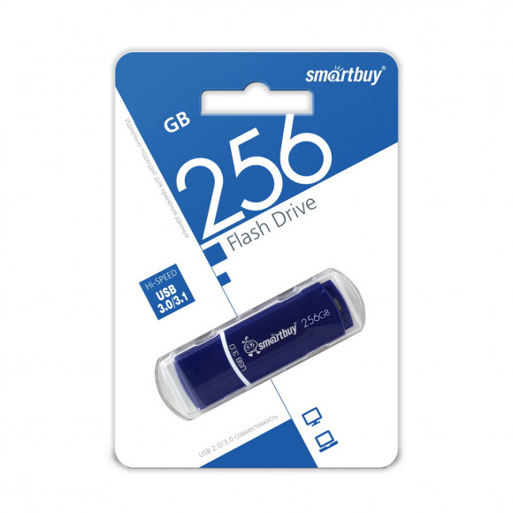 3.0 USB флеш накопитель Smartbuy 256 GB Crown Blue (SB256GBCRW-B)
