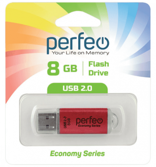 USB флеш накопитель Perfeo 8GB E01 Red economy series
