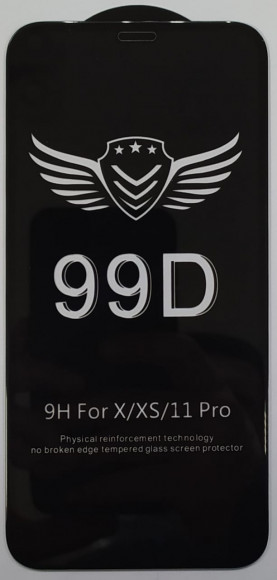 Защитное стекло для iPhone 11 Pro/X/XS 5.8" 99D чёрное