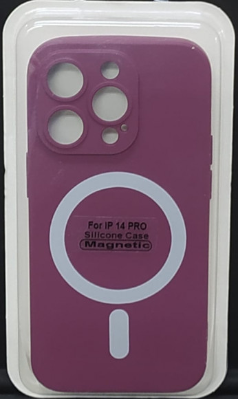 Чехол для iPhone 14 Pro 6.1" Magsafe силикон бордовая
