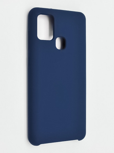 Накладка для Samsung Galaxy A21S Silicone cover темно-синяя