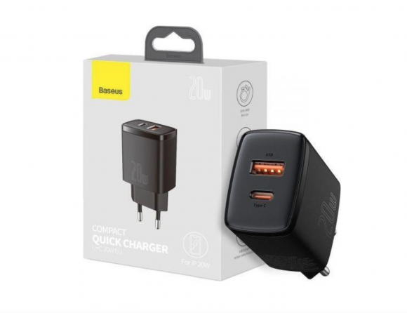 Сетевое зарядное устройство Baseus Compact Quick Charger 20W EU (CCXJ-B01), черный