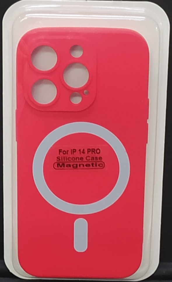 Накладка для iPhone 14 Pro 6.1" Magsafe силикон красная