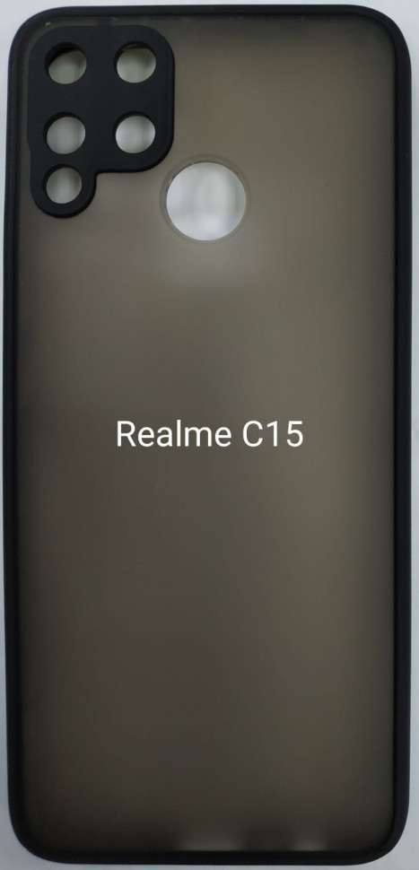 Накладка для Realme C15 силикон матовая бока цветные черные