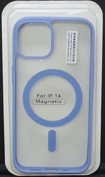 Накладка для iPhone 14 6.1" Magsafe силикон прозрачный бока лиловая