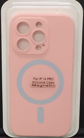 Чехол для iPhone 14 Pro 6.1" Magsafe силикон розовая