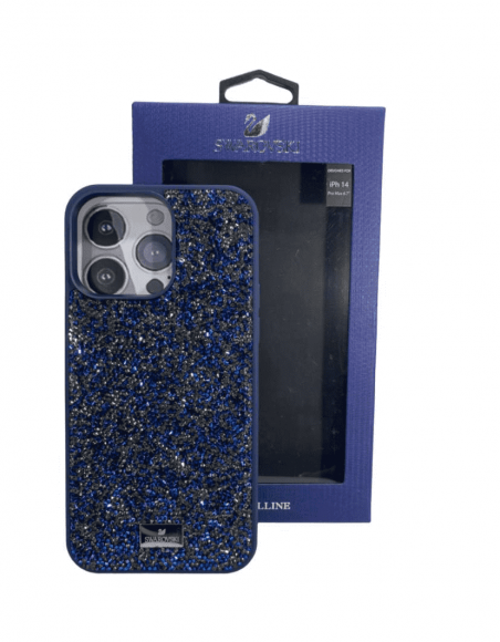 Накладка для iPhone 14 Pro Max 6.7" Swarovski синии