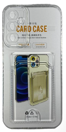 Чехол-накладка силикон с карманом под карту Samsung Galaxy A34 5G прозрачная