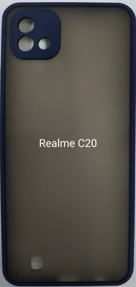 Накладка для Realme C20 силикон матовая бока цветные синие