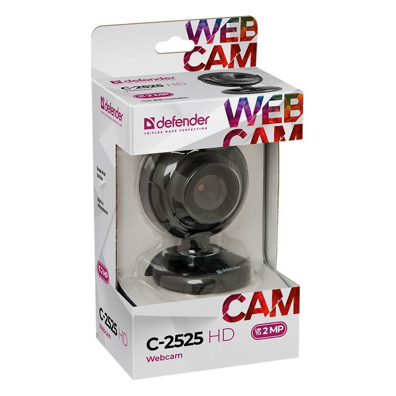 Веб-камера Defender C-2525HD 2Мп/1280x720 (HD 720p)/USB/1.2м