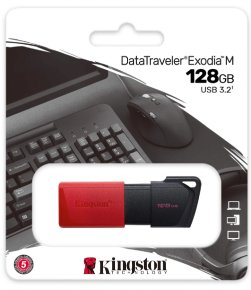 3.2 USB флеш накопитель Kingston 128GB Exodia (DTXM/128GB) черный/красный
