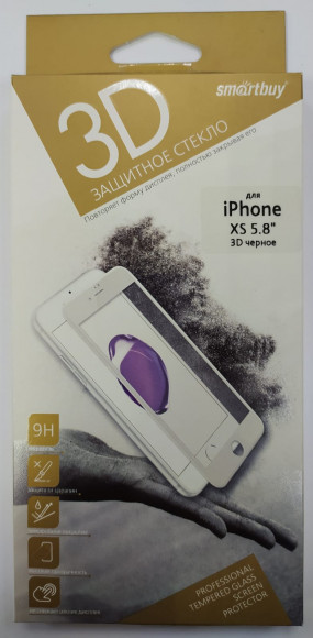 Защитное стекло для iPhone 11 Pro/X/Xs 5.8" Smartbuy олеофобное чёрное