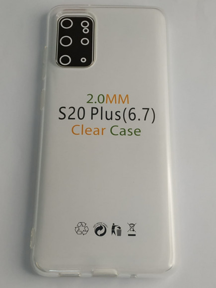 Чехол-накладка силикон 2.0мм Samsung Galaxy S20 Plus прозрачный