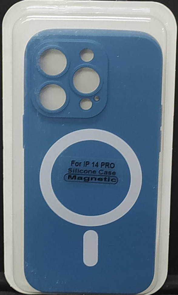 Накладка для iPhone 14 Pro 6.1" Magsafe силикон темно-синяя