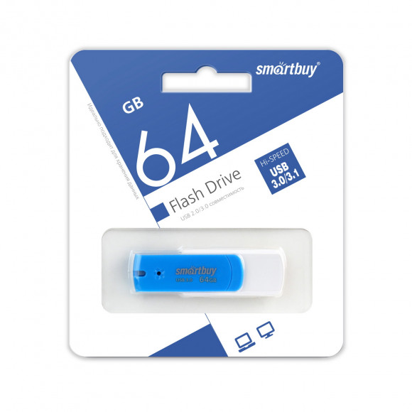 3.0 USB флеш накопитель Smartbuy 64GB Diamond Blue (SB64GBDB-3)