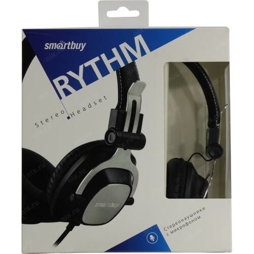 Стереонаушники полноразмерные Smartbuy Rhythm с микрофоном черные (SBH-8010)