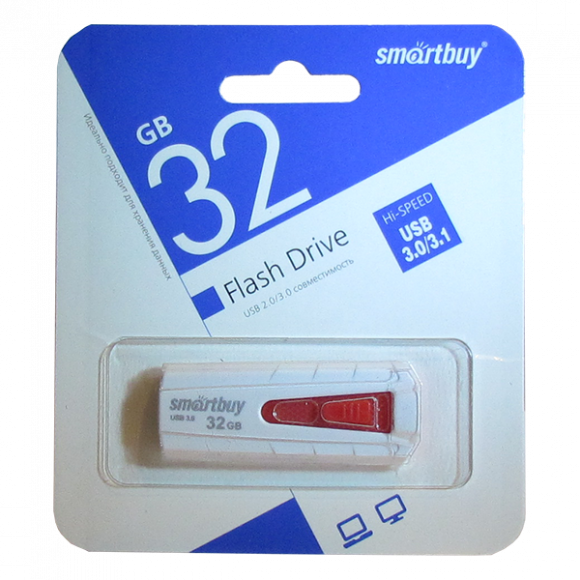 USB флеш накопитель Smartbuy 32GB Iron White (SB32GBIR-W)