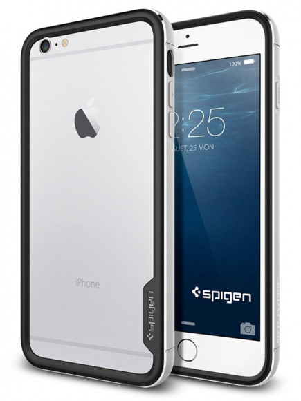 Бампер Spigen для iPhone 6 5.5" Neo Hybrid Ex Metal Series, серебристый (SGP11191)