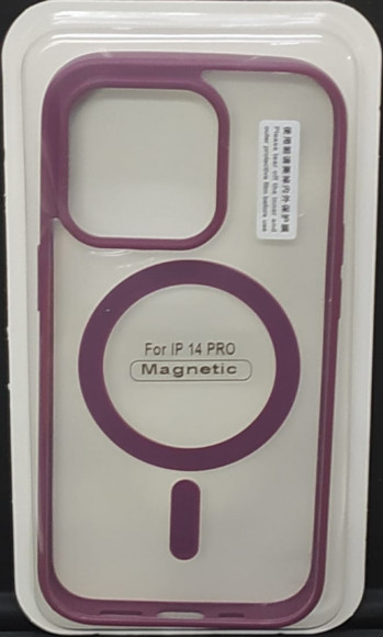 Накладка для iPhone 14 Pro 6.1" Magsafe силикон прозрачный бока бордовая