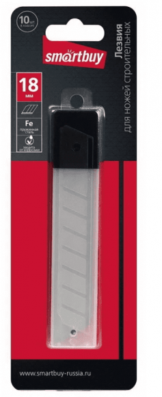 Лезвия сменные 18 мм для ножей строительных, отламывающиеся 10 шт., Smartbuy tools (SBT-SK-18)/300