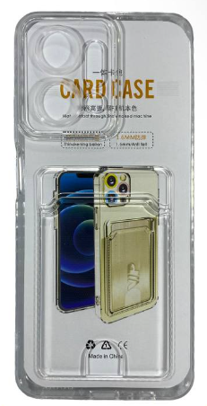 Чехол-накладка силикон с карманом под карту Huawei Honor X7A прозрачный