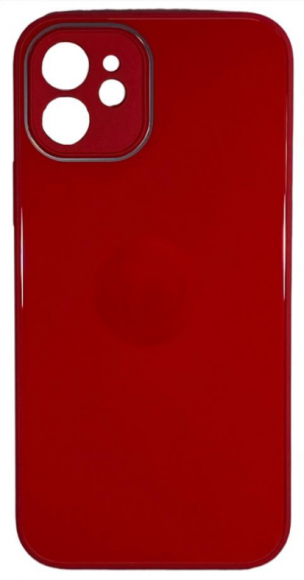 Чехол-накладка для iPhone 11 силикон (стеклянная крышка) красная