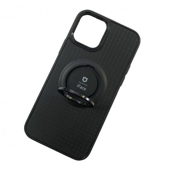 Чехол-накладка для iPhone 13 Pro силикон iface с держателем черный
