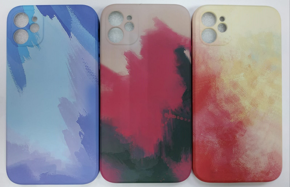 Накладка для iPhone 11 силикон перламутр разноцветный
