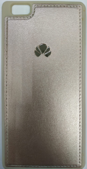 Накладка для Huawei Honor P8 light силиконовая кожзам с логотипом золотой