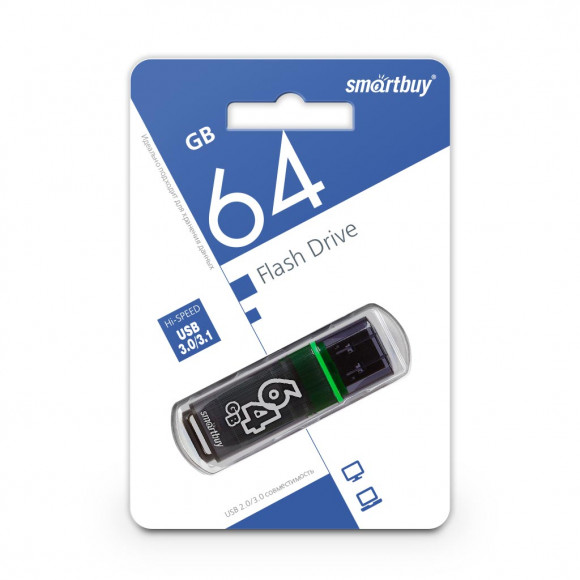 3.0 USB флеш накопитель Smartbuy 64GB Glossy Dark Grey (SB64GBGS-DG)
