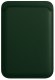 Кожаный чехол-бумажник для карт и визиток MagSafe Leather Wallet для Apple iPhone темно-зелёный