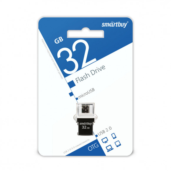 USB флеш накопитель Smartbuy 32GB OTG MicroUSB Poko Black (SB32GBPO-K)