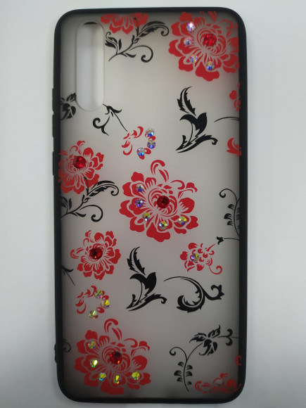 Накладка для Huawei P20 пластик матовый рисунок со стразами