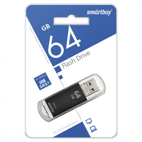 3.0 USB флеш накопитель Smartbuy 64GB V-Cut Black (SB64GBVC-K3)