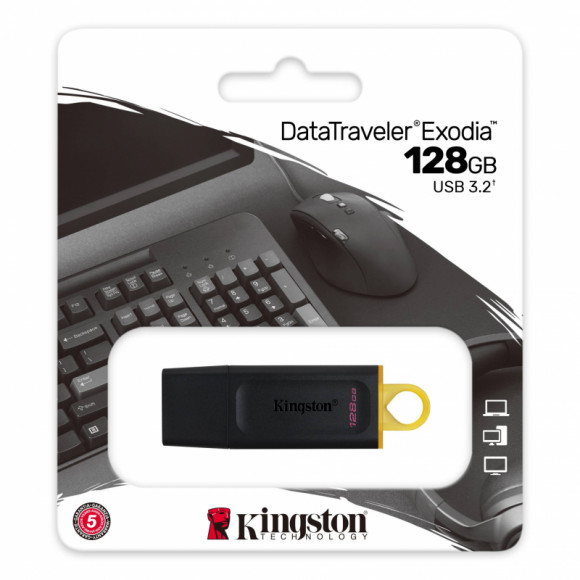 3.0/3.2 USB флеш накопитель Kingston 128GB (DTX/128GB) черный