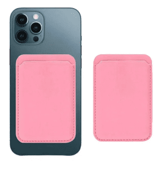 Кожаный чехол-бумажник для карт и визиток MagSafe Leather Wallet для Apple iPhone розовый