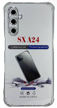 Чехол-накладка силикон 1.5мм Samsung Galaxy A24 прозрачный противоударный