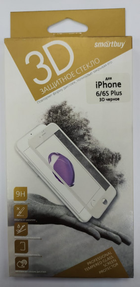 Защитное стекло для iPhone 6 Plus/6s Plus Smartbuy олеофобное чёрное