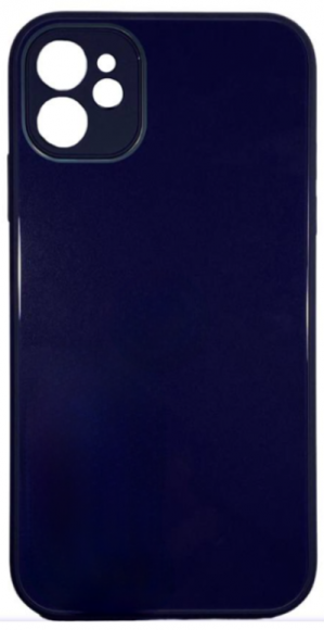 Чехол-накладка для iPhone 11 силикон (стеклянная крышка) фиолетовый