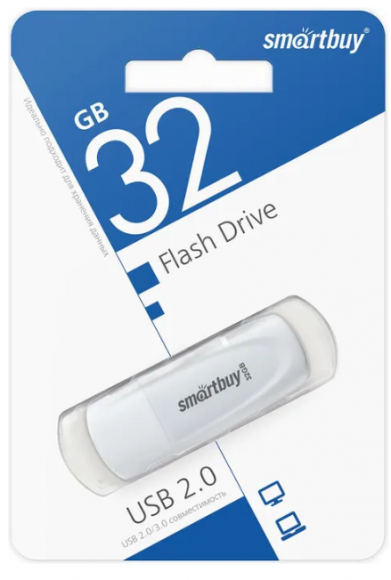 3.0/3.1 USB флеш накопитель Smartbuy 032GB Scout White (SB032GB3SCW)