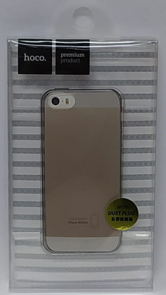 Накладка для iPhone 5/5s Hoco силикон тонкий прозрачный черный