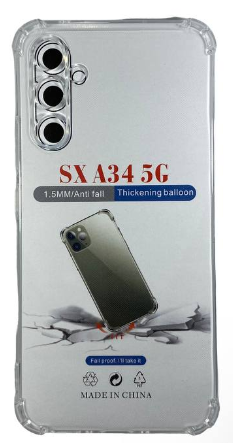 Чехол-накладка силикон 1.5мм Samsung Galaxy A34 5G прозрачный противоударный
