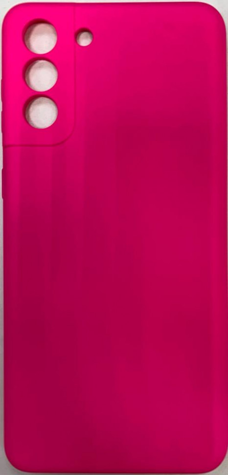 Накладка для Samsung Galaxy S21+ Silicone cover без логотипа ярко-розовая
