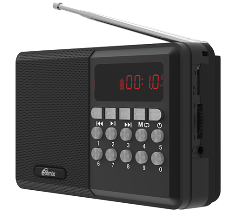 Портативный радиоприемник Ritmix RPR-001 черный