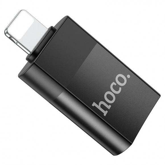 OTG Hoco UA17 Lightning (папа) на USB-C (мама) черный