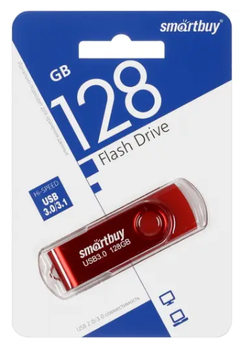 3.1 USB флеш накопитель SmartBuy 128GB Twist (SB128GB3TWR) красный