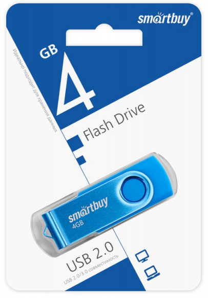 USB флеш накопитель SmartBuy 004GB Twist Blue (SB004GB2TWB)