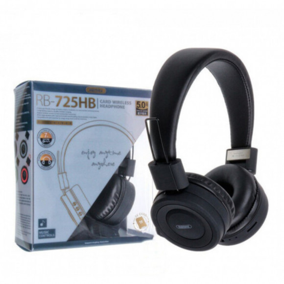 Стереонаушники Bluetooth полноразмерные Remax RB-725HB BT5.0/200mAh/7ч черные